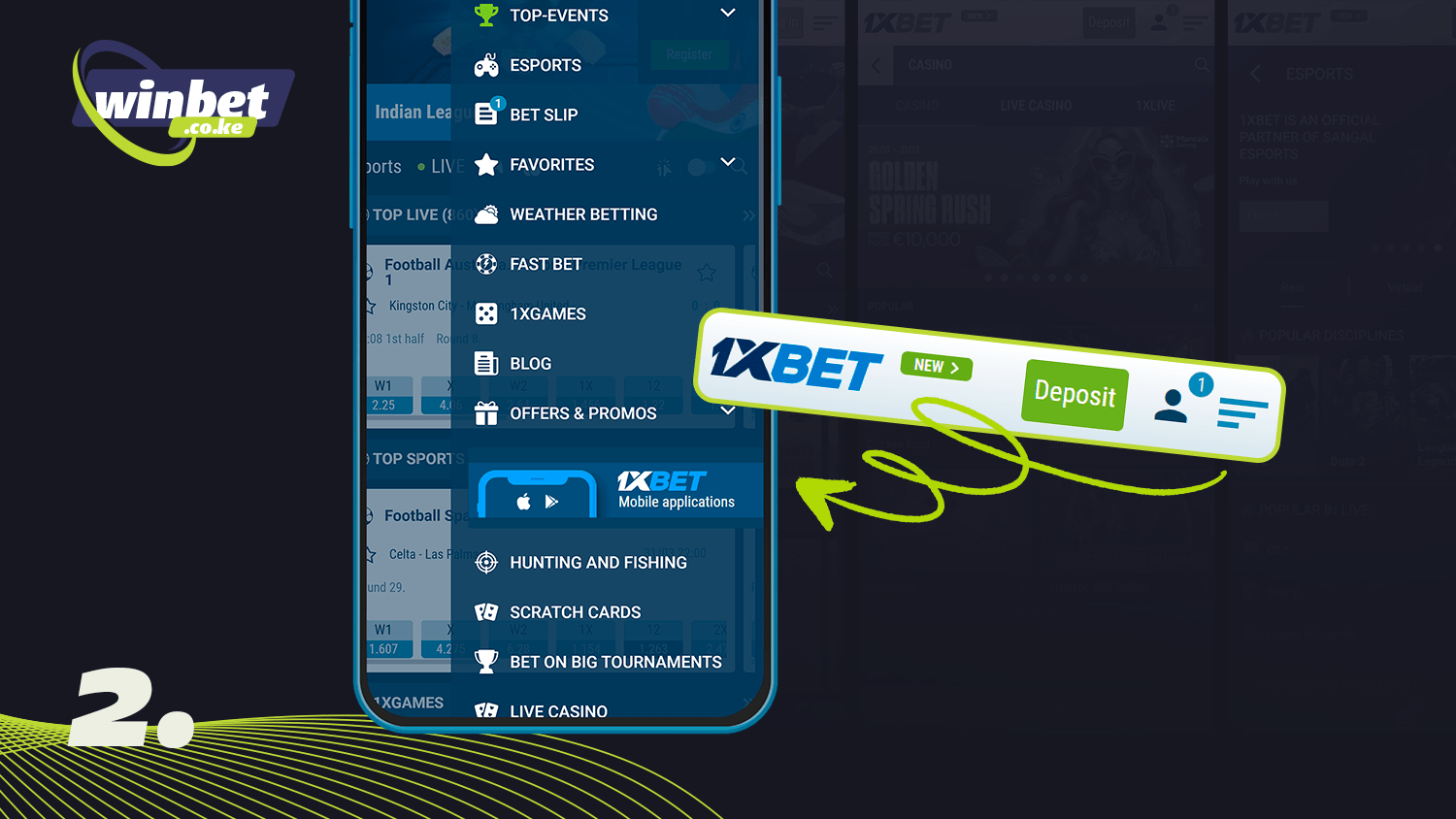 Go to the main menu to download 1xBet app on android
