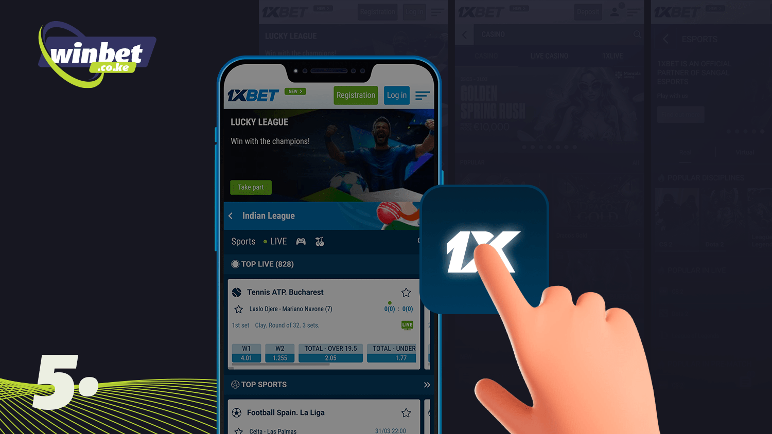 After installing the 1xBet app you can place bets