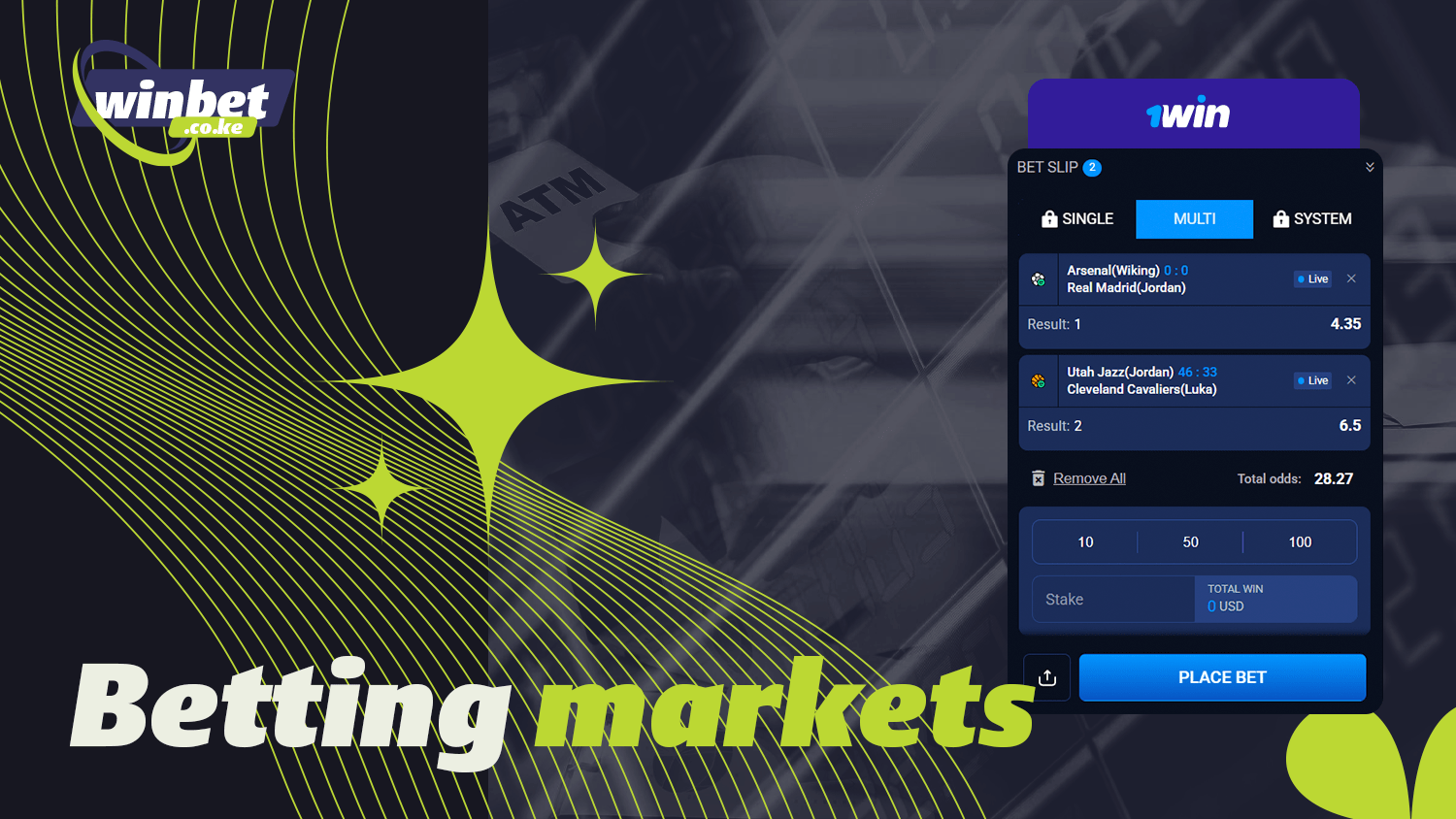 1win offers different types of bets