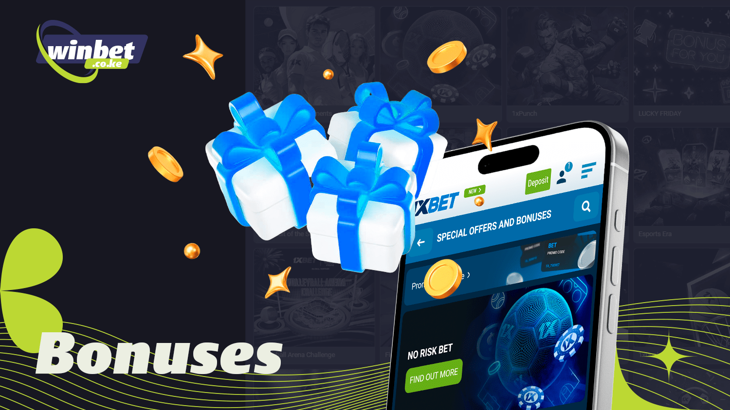 In the 1xBet app you will find various bonuses