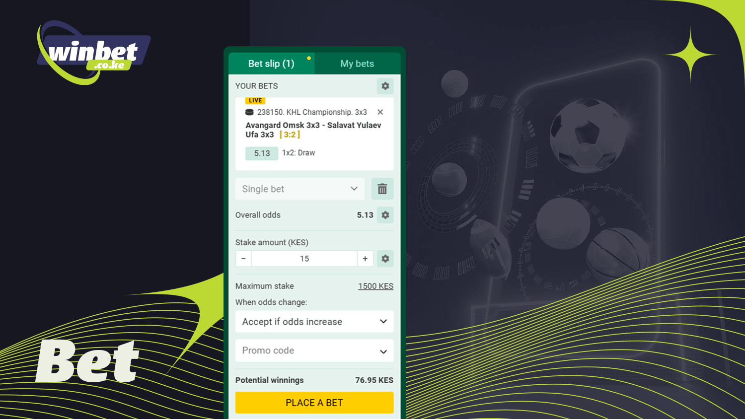 You can easily place a sports bet at Betwinner