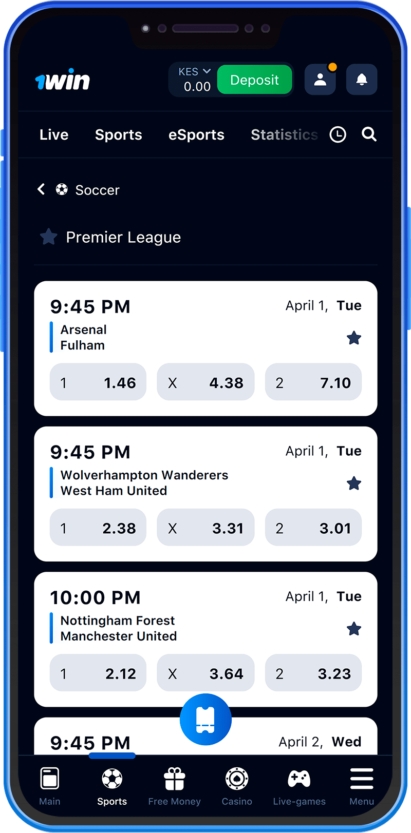 Betting on sports on the 1win app in Kenya