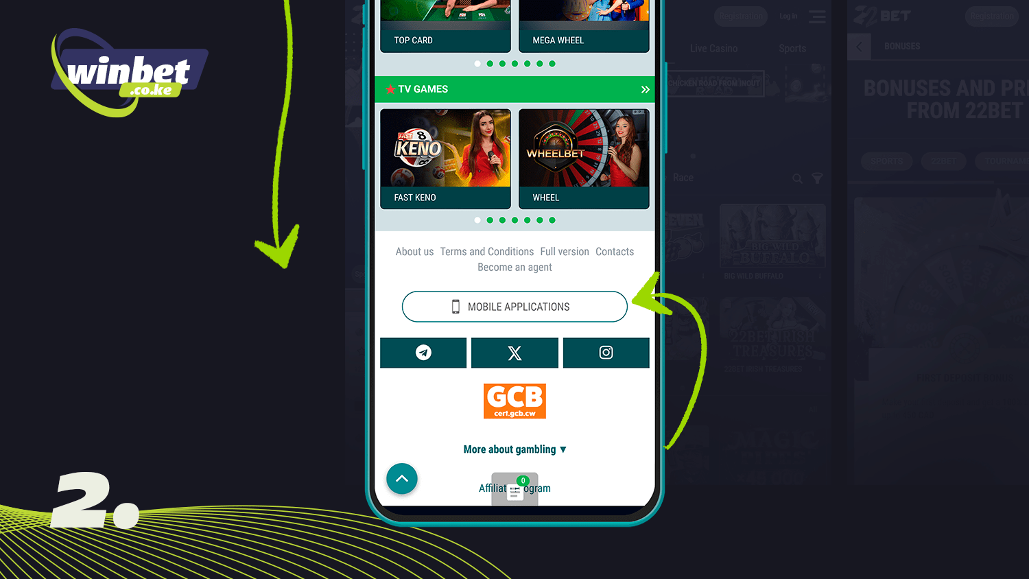 To download the 22Bet app go down to the bottom of the page