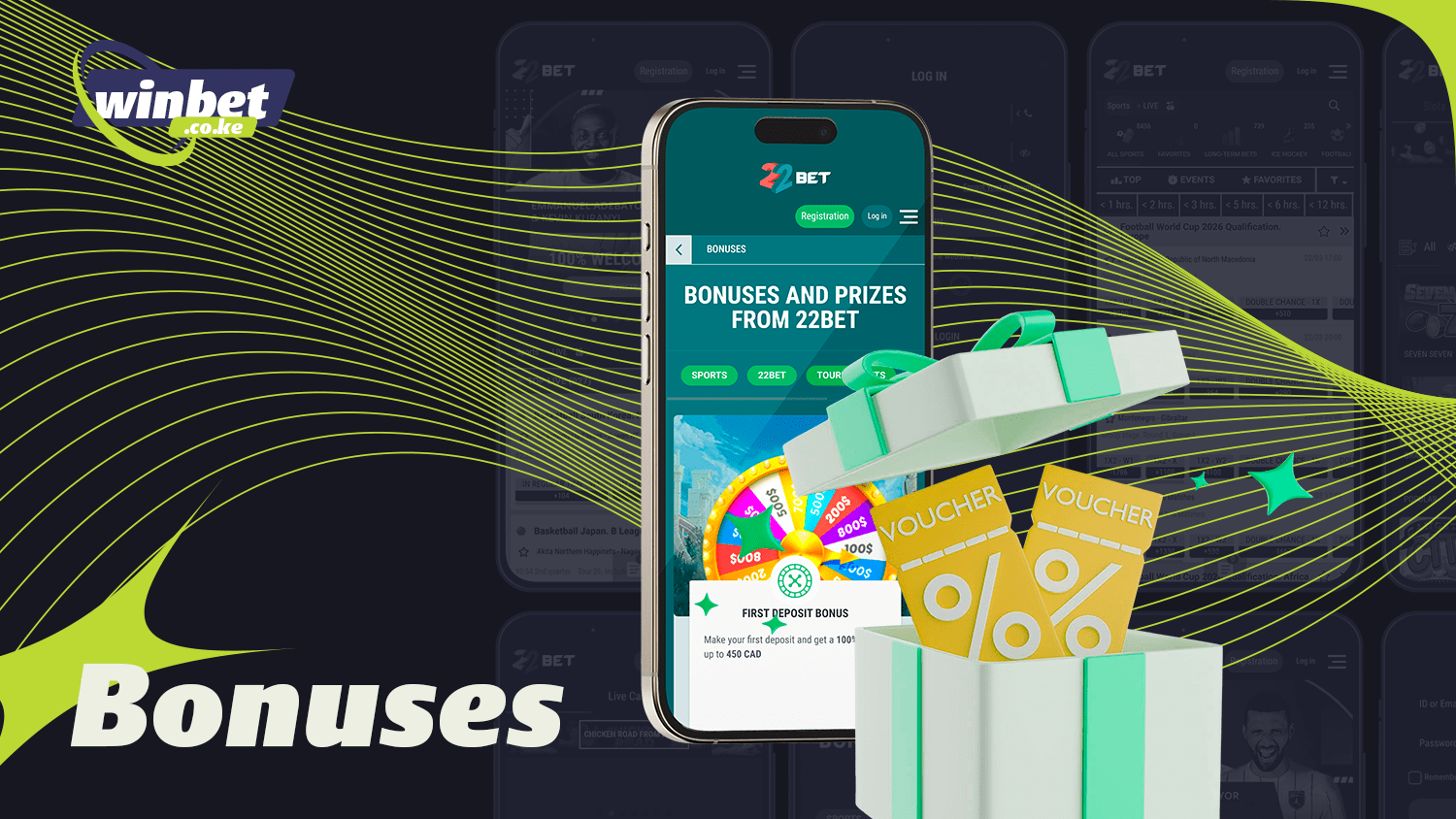 In the 22Bet&nbsp;app you will find various bonuses