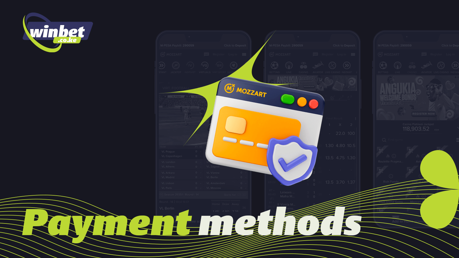 You can use various payment methods in the Mozzartbet app