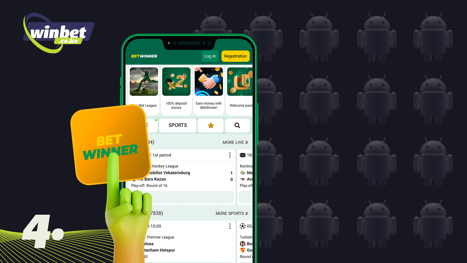 Wait for the installation and launch the Betwinner application