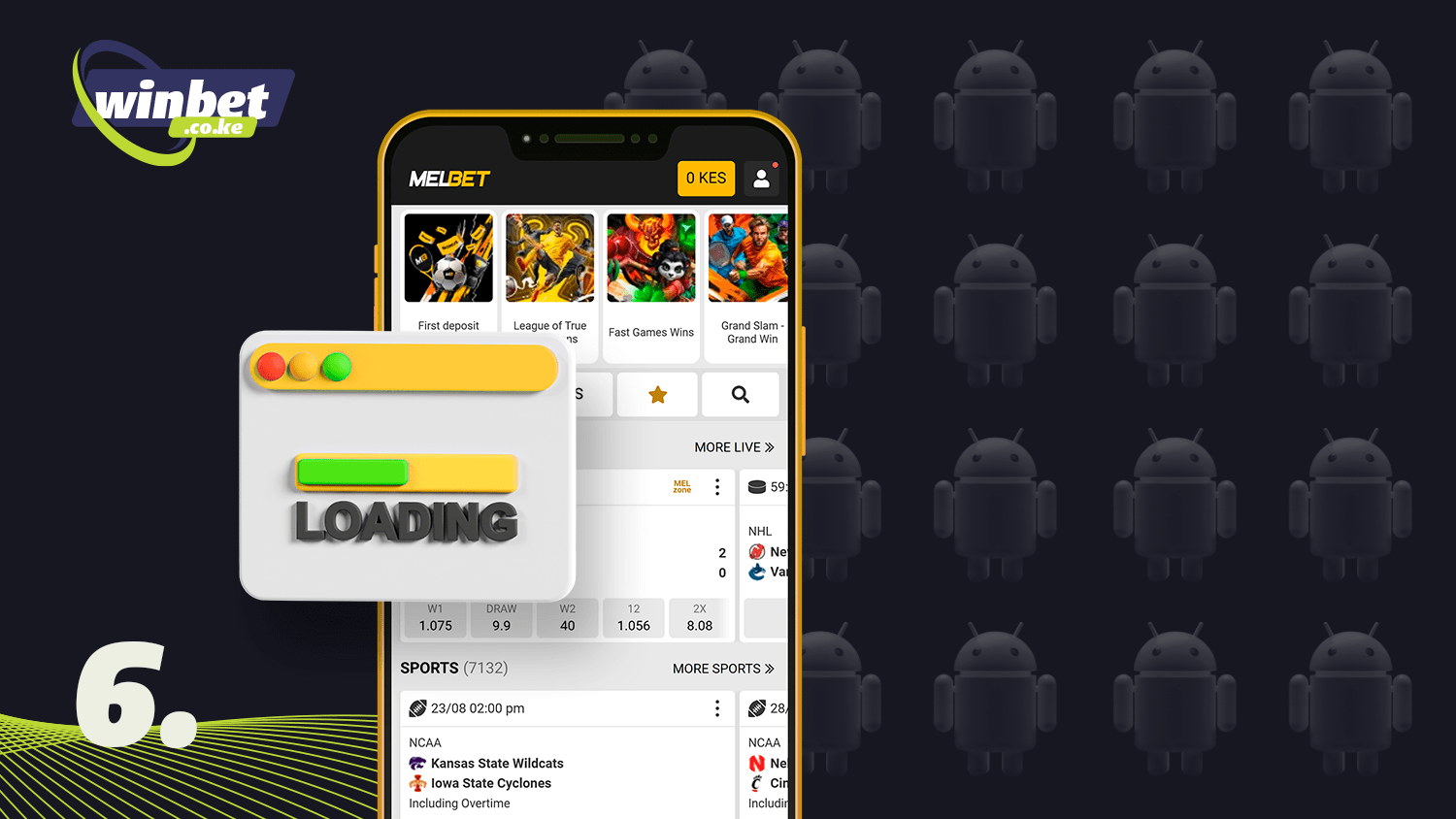 Wait for the installation and launch the Melbet application