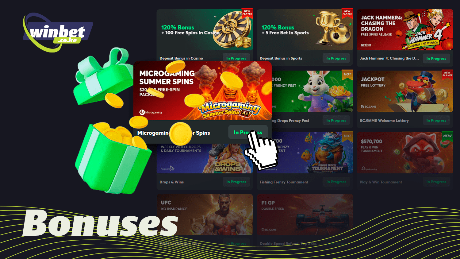 In the BC.Game app you will find various bonuses