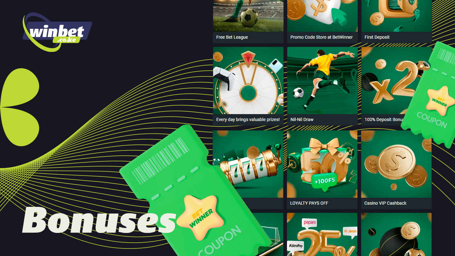 In the Betwinner app you will find various bonuses