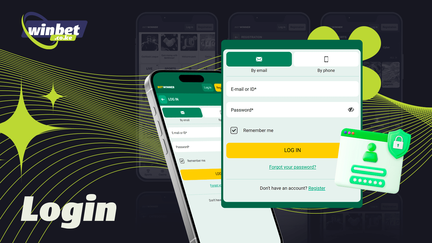 Log in to your betting account in the Betwinner app