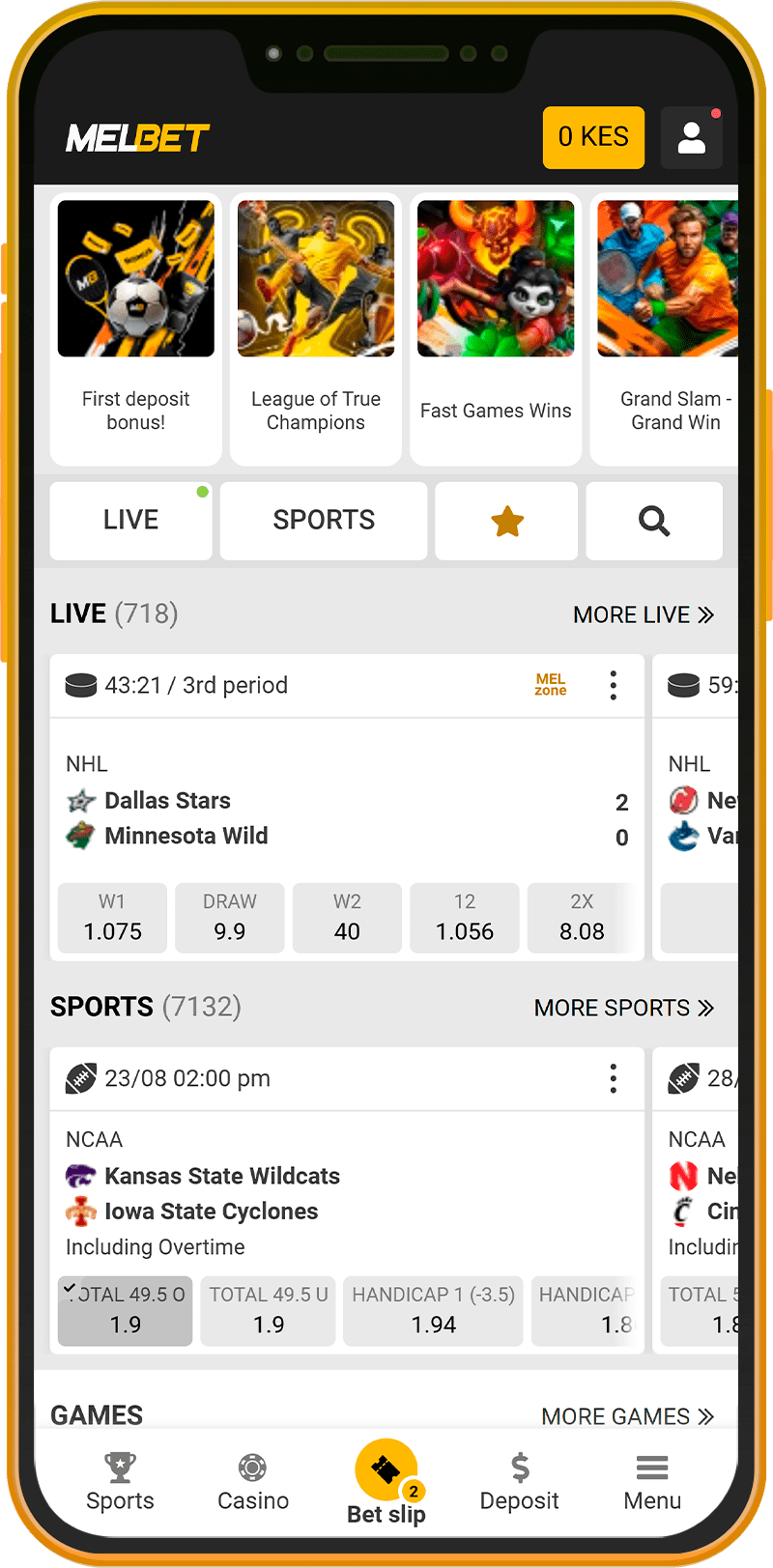 Melbet Kenya app home page