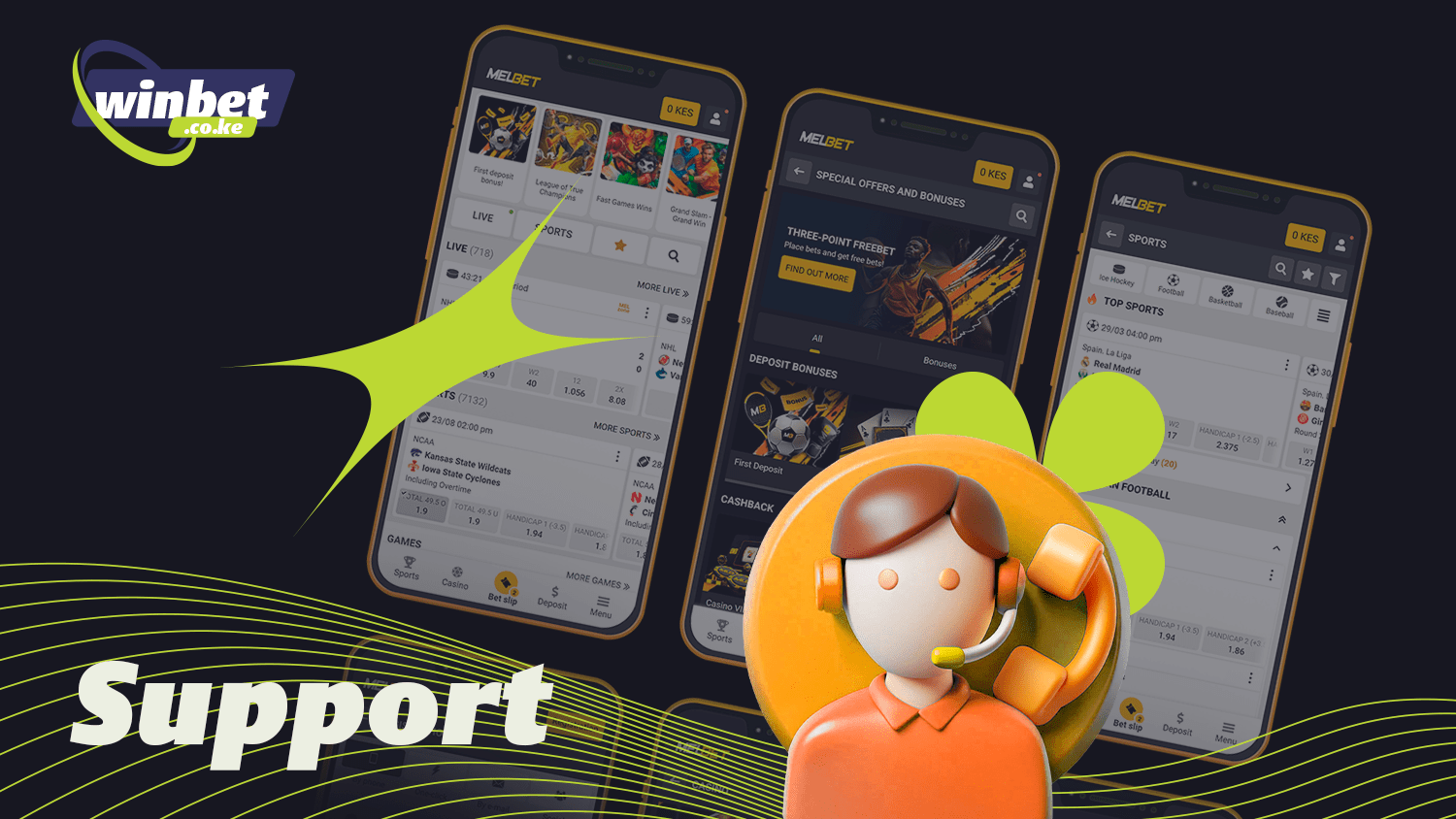 Contact the support team in the Melbet app