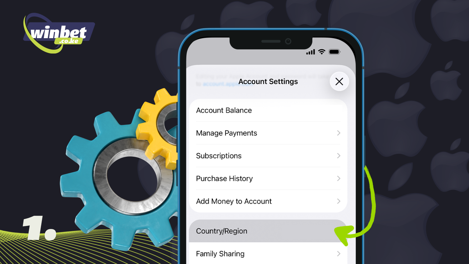 Open your profile in the App Store and change country or region to download the 1xbet app in Kenya