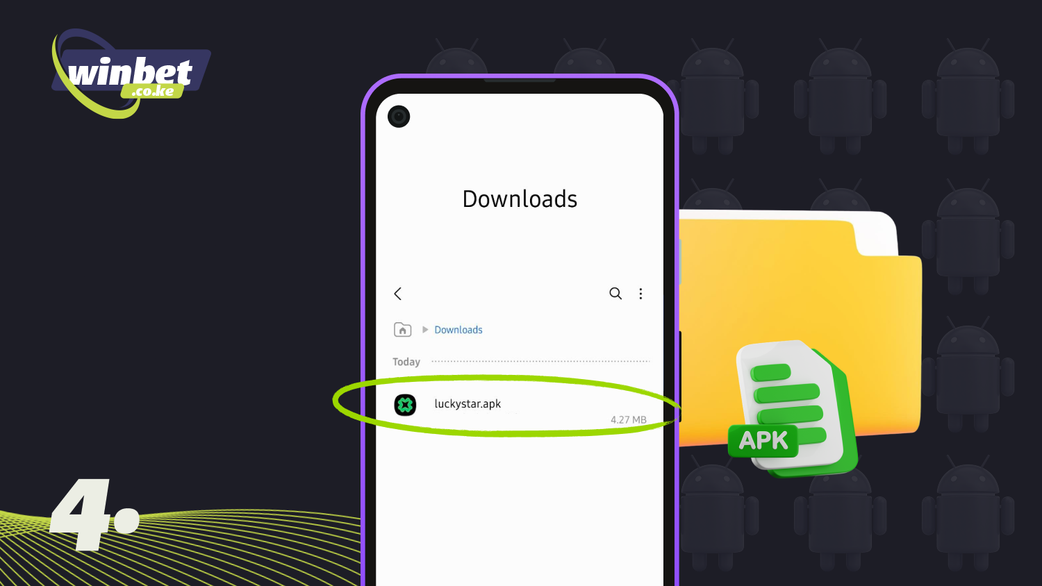 Wait for the APK file to finish downloading, then install the Lucky Star app