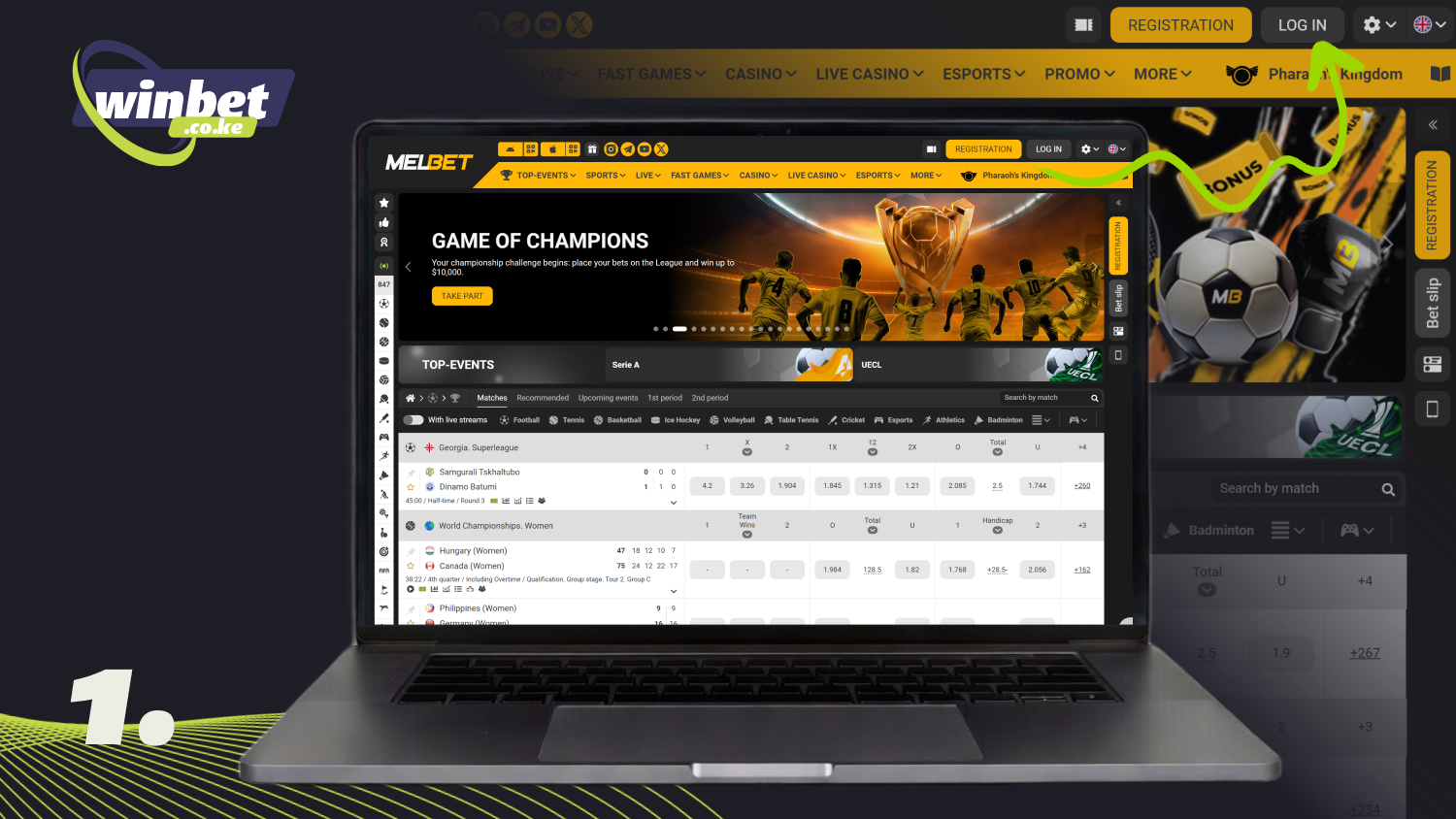 Open the Melbet Kenya website and click on the Login button