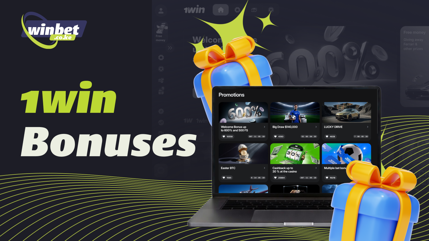 1win bonuses in Kenya include welcome offers and regular promotions for both new and existing players