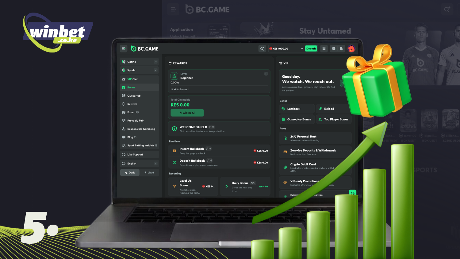 Keep track of your progress toward meeting the BC Game bonus wagering requirements