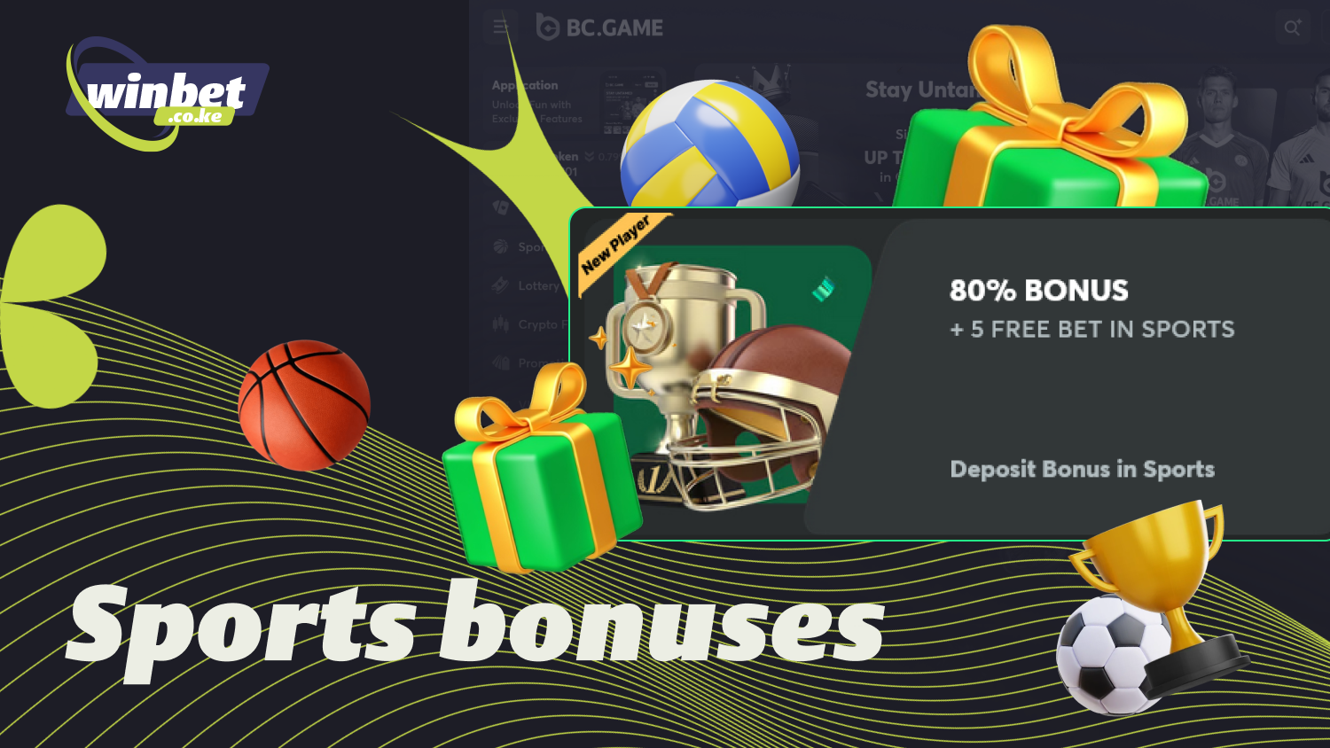 New BC Game players receive an 80% bonus and five free bets for sports betting