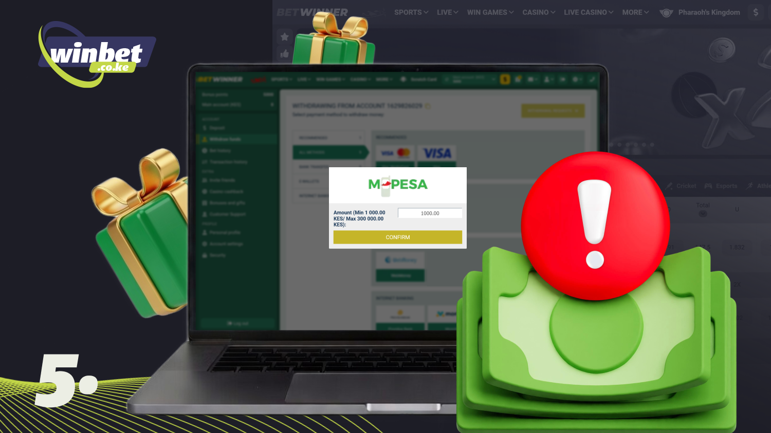 Refrain from withdrawing funds from Betwinner until you have fully met all the bonus wagering requirements