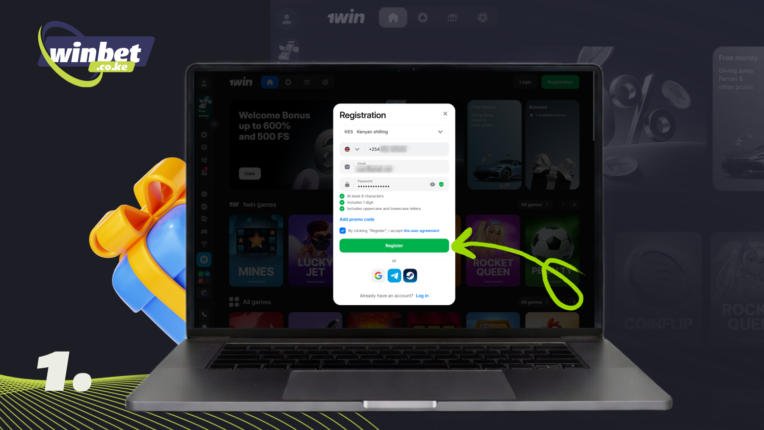 Complete your registration on 1win to receive a bonus