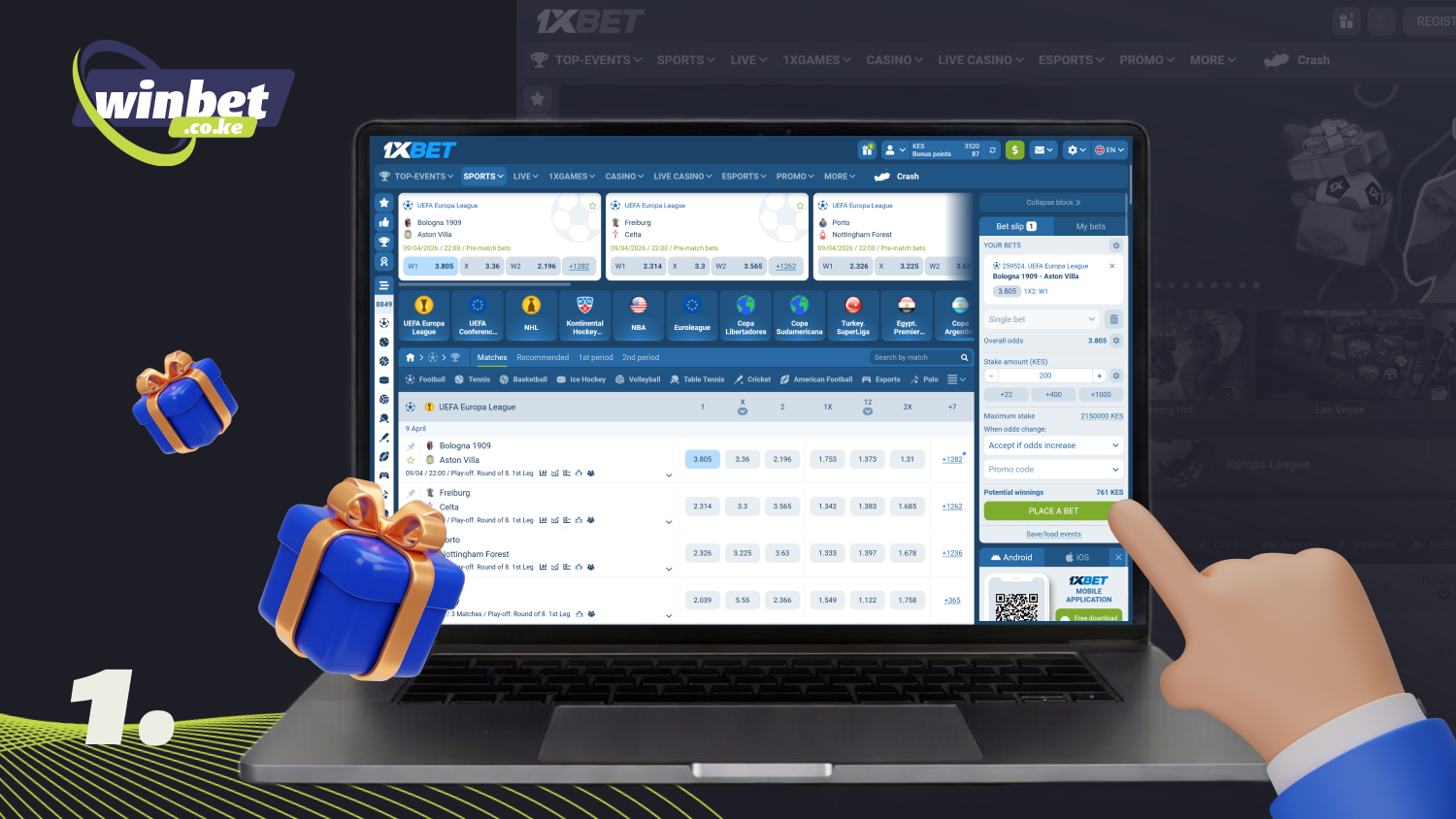 Place bets using your 1xBet bonus funds