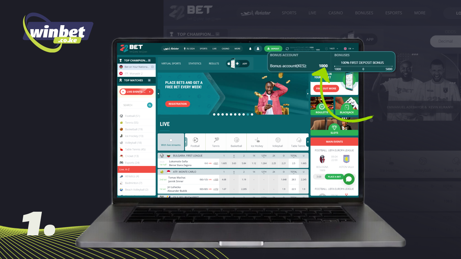 Check your balance on 22bet Kenya to make sure you’ve received your bonuses