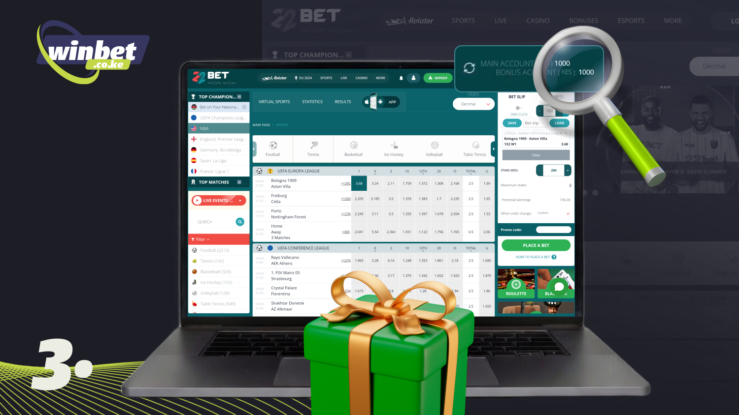 Track your progress toward clearing the 22bet bonus