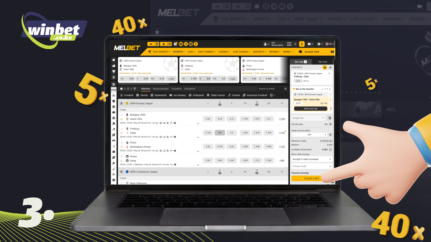 Wager the deposit amount and the Melbet bonus in accordance with the terms and conditions