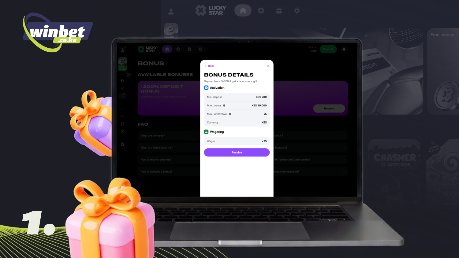 After activating the Lucky Star bonus in Kenya, check the exact bonus amount