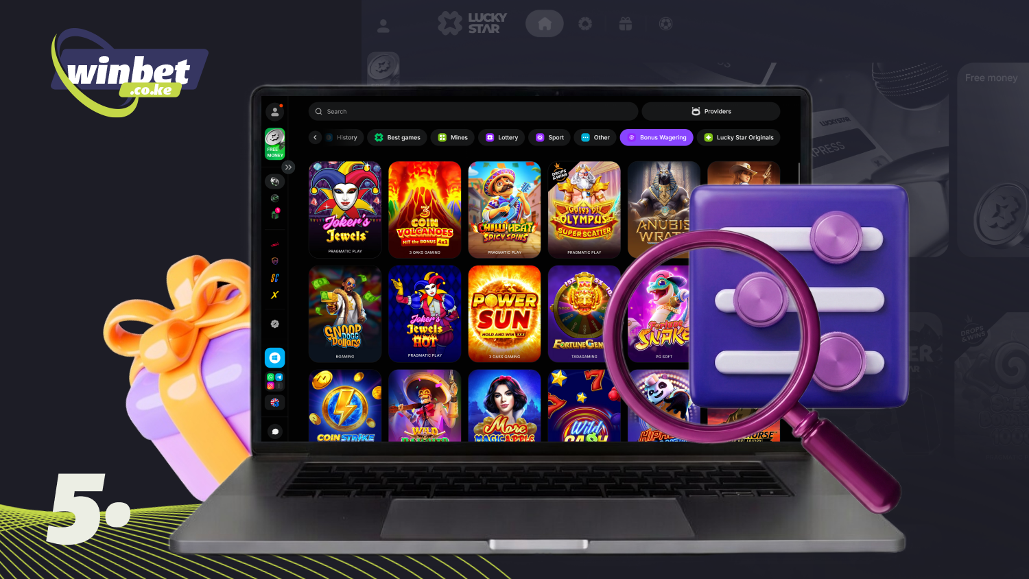 Choose slots with medium volatility and an RTP of over 96% to wager the Lucky Star bonus