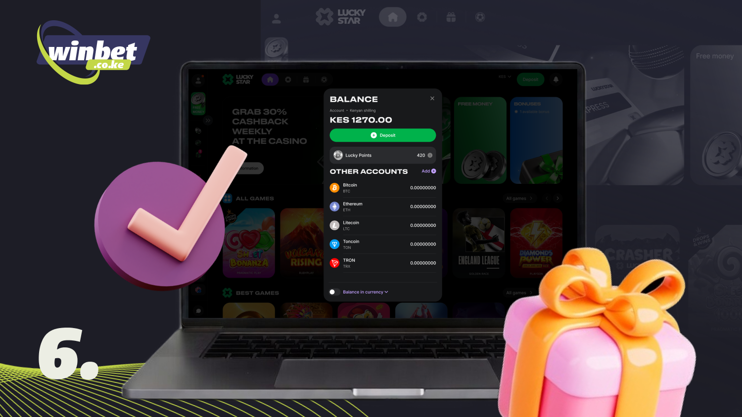 Keep track of the remaining Lucky Star bonus wagering amount