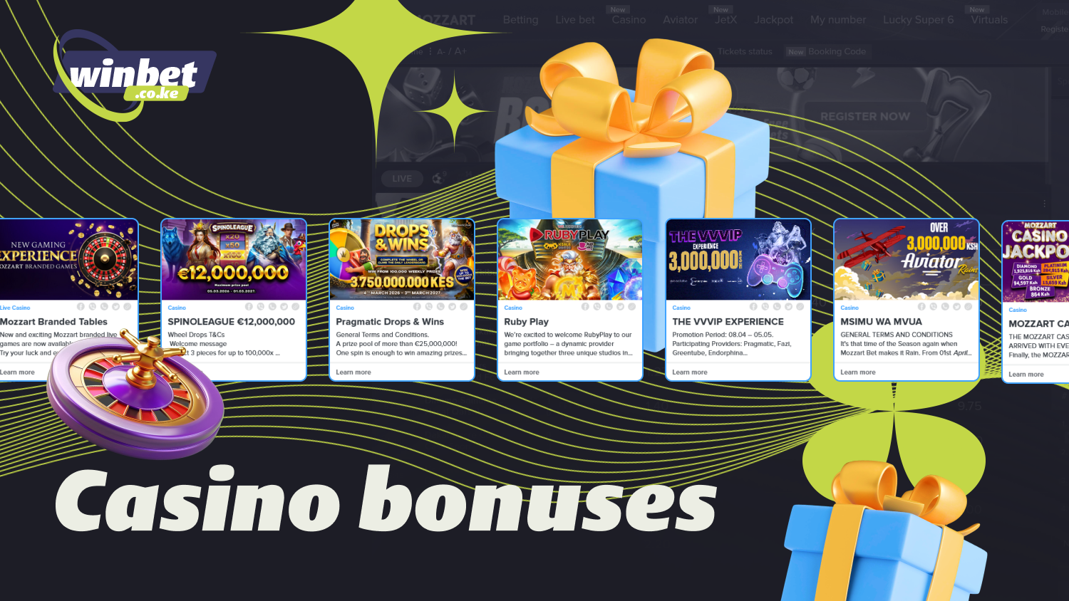 Mozzartbet players in Kenya can win jackpots, tournaments, and other prizes by playing at the casino