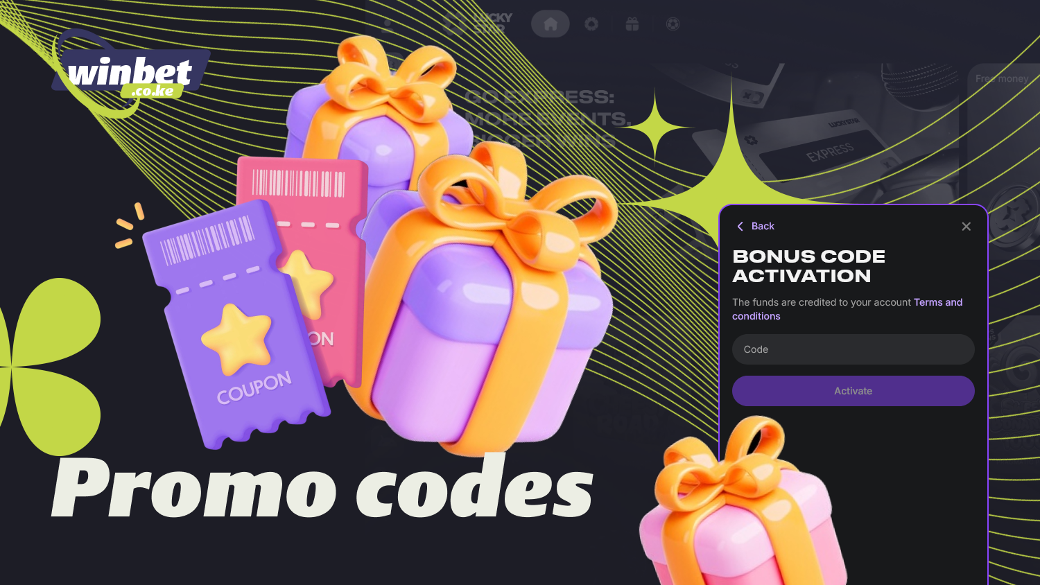 At Lucky Star Kenya, promo codes offer bonuses and free spins