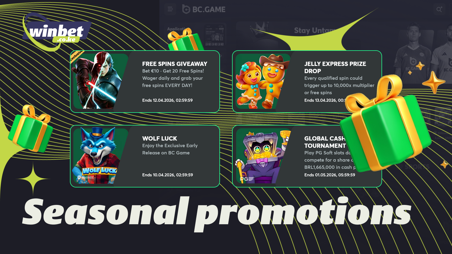 BC Game offers year-round seasonal promotions with bonuses and prizes for players in Kenya